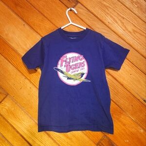 Oshkosh unisex kids 5/6 Flying Tigers College Kid dark purple cotton tshirt